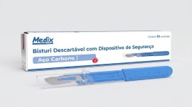 Bisturi Descartável Com Dispositivo De Segurança Aço Carbono - N° 24 - 50 Unid - Medix